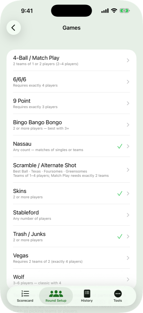 List of all eleven supported games