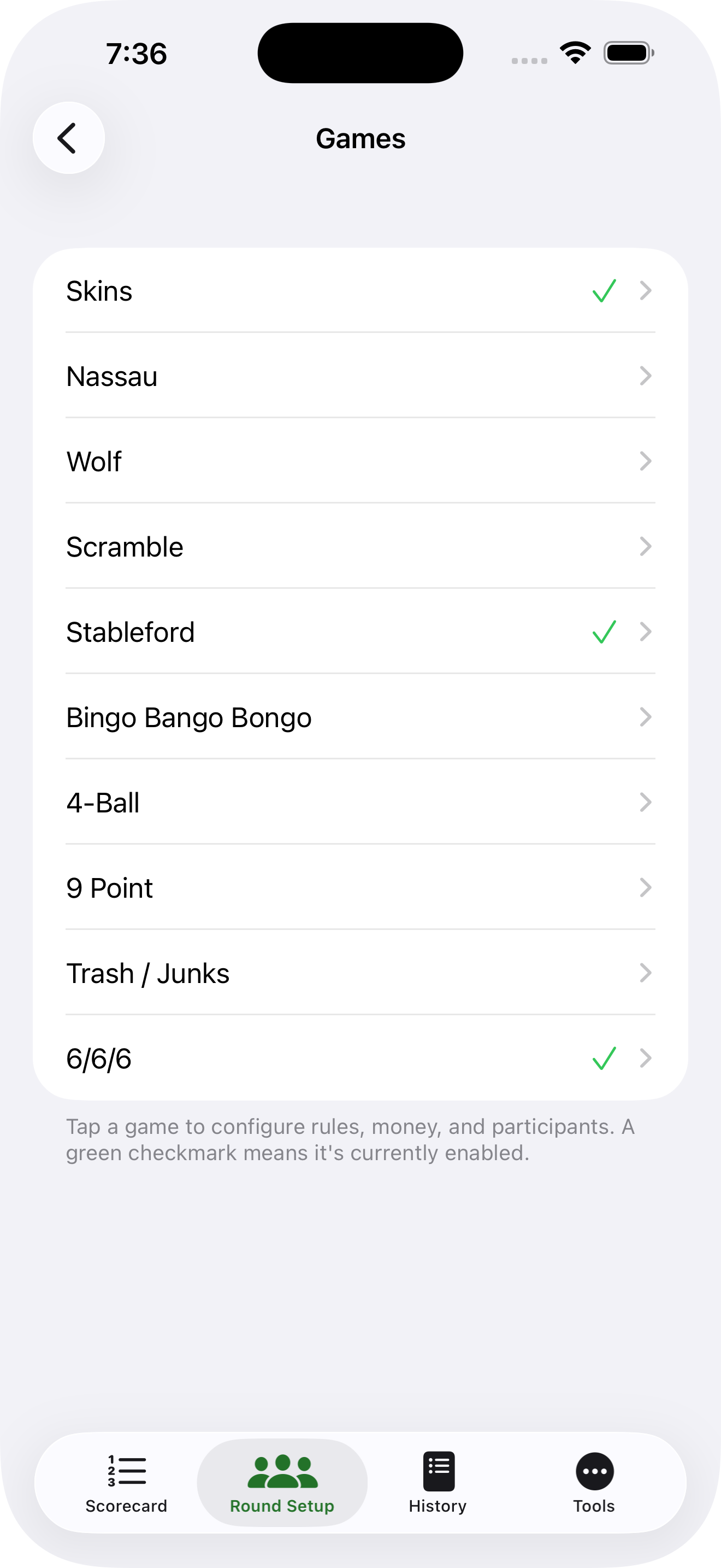 List of all ten supported games